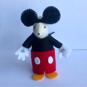 Mickey Mouse felt art doll hand-sewn ready for a day at the Disney Park